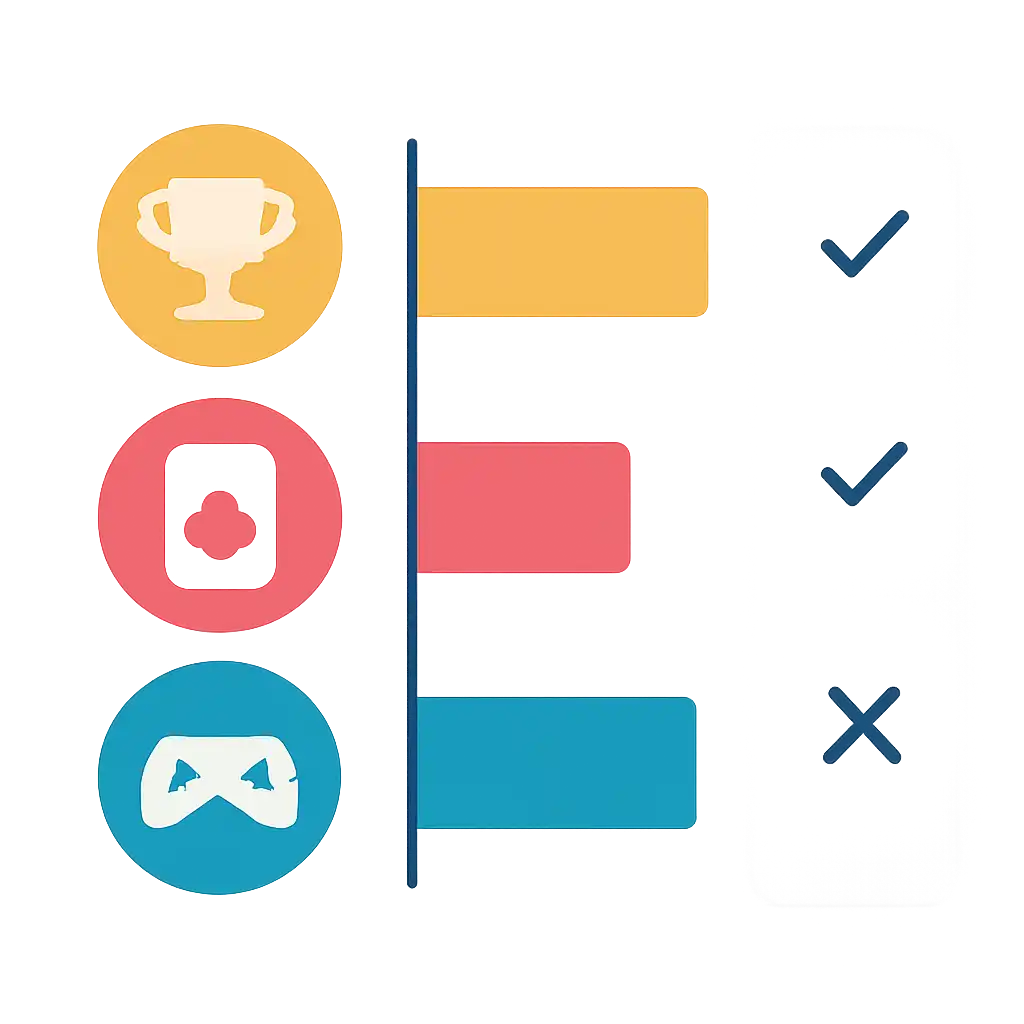 Infographic comparing options using coloured bars and icons only, no text or labels, flat design, BDG Net